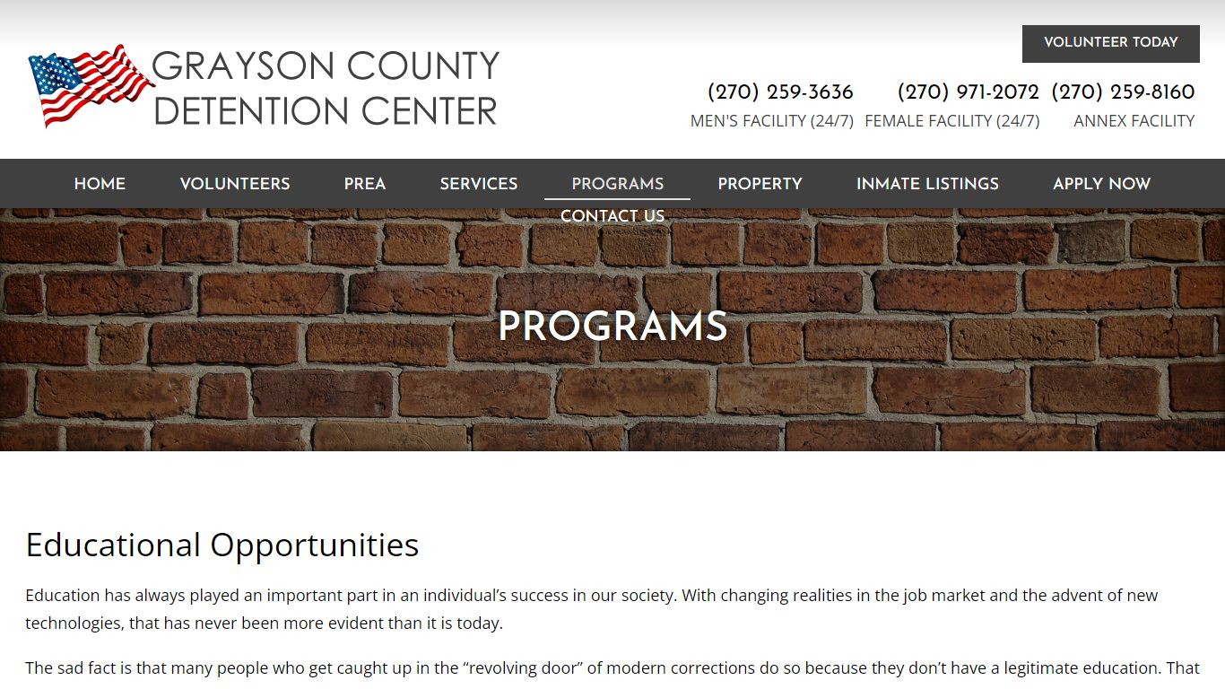 Programs | Kentucky - Grayson County Detention Center